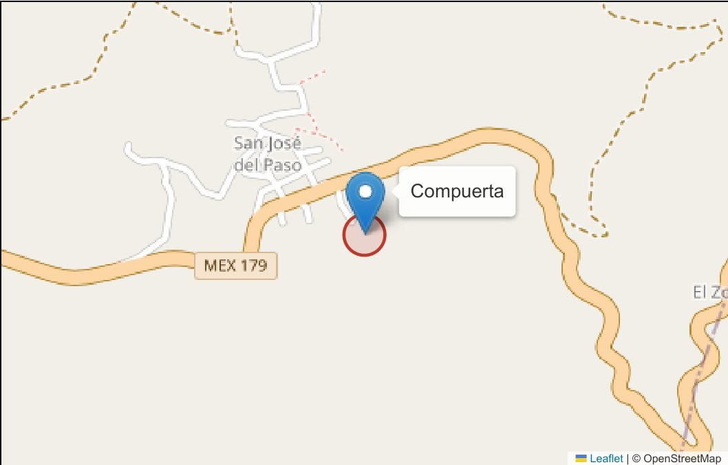 Croquis de localización del sitio de la compuerta